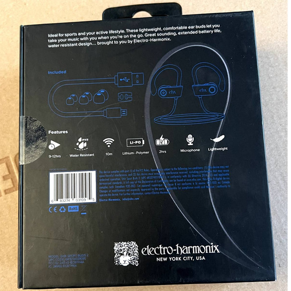 Electro-Harmonix EHX Sport Buds Wireless Earbuds NWB - Picture 2 of 2